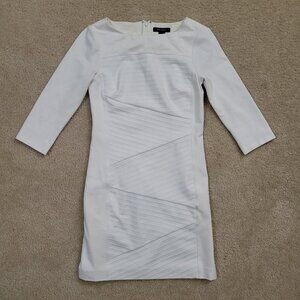 White House Black Market Ivory Slimming Dress Bodycon Size 4 Graduation Cocktail